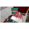 Image 7 : Fibre Optic Angel Tree Topper, Christmas Stockings, Santa Hat, Poinsettias, Pillow and table cloths
