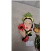 Image 2 : Vintage Chalkware Wall Plaques Including Asian Woman, Fruit Clusters, and Plaque