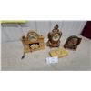 Image 1 : United Electric Wooden Mantel Clock with Floral Carvings and Ornate Gilt Clocks