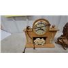 Image 2 : United Electric Wooden Mantel Clock with Floral Carvings and Ornate Gilt Clocks