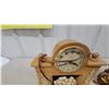 Image 3 : United Electric Wooden Mantel Clock with Floral Carvings and Ornate Gilt Clocks