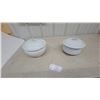 Image 1 : Pair of White Ceramic Covered Chamber Pots, Embossed and Smooth Designs