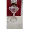 Image 3 : Two Vintage Oil Lamps, Blue/White Swirl Art Glass with Milk Glass Base and Pressed Glass Etched