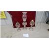 Image 1 : Antique Clear Pressed Glass Oil Lamps, Set of Three