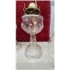 Image 2 : Antique Clear Pressed Glass Oil Lamps, Set of Three