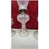 Image 3 : Antique Clear Pressed Glass Oil Lamps, Set of Three