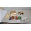 Image 1 : Vintage Sewing Lot: Belding's Silk Thread, Singer Machine Belt, No. 127 Manual and Wooden Spools