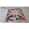 Image 1 : Commemorative Union Jack Flag, Wooden Crucifix, Royal Visit Souvenir and pope Coin