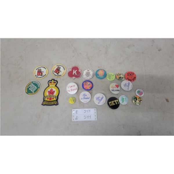 Vintage Canadian Pins, Buttons and Patches, Manitoba Pool, Royal Canadian Legion