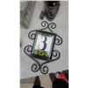 Image 3 : Decorative House Number “3” Plaque with Sunflower Tile and Wrought Iron Frame
