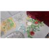 Image 2 : Vintage Old Style Lager Embossed Oval Advertising Tray, Metal Floral Decor, Glassware