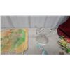 Image 3 : Vintage Old Style Lager Embossed Oval Advertising Tray, Metal Floral Decor, Glassware