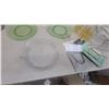 Image 5 : Vintage Depression Glass Plates, Silver Plate Toast Rack, Tea Infusers, Glassware