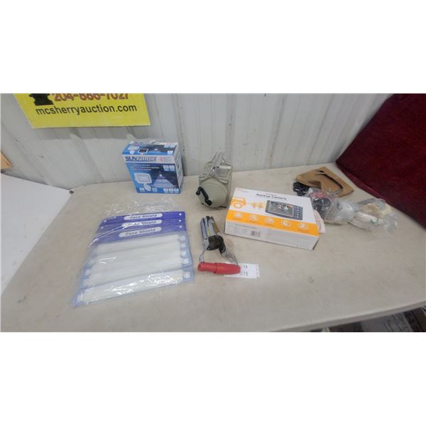 Megger 500 Volt Insulation Tester, Yada Wireless Backup Camera, Face Shields, Light
