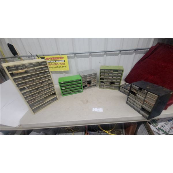 Multi-Drawer Small Parts Organizers with Clear Plastic Drawers, Metal Frames