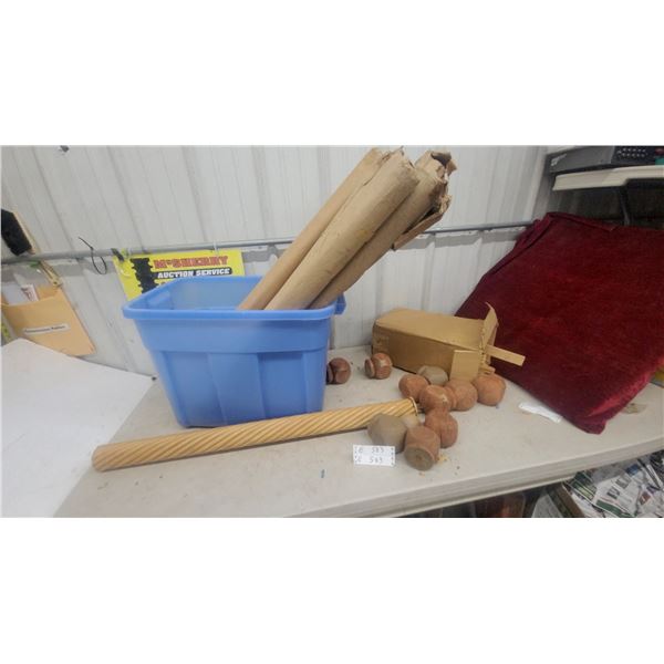 Spiral-Carved Wooden Column, Carved Wooden Legs, Finials, Blocks