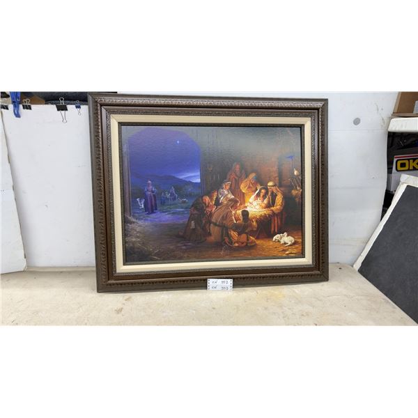 Framed Nativity Scene Picture, 32 × 41”