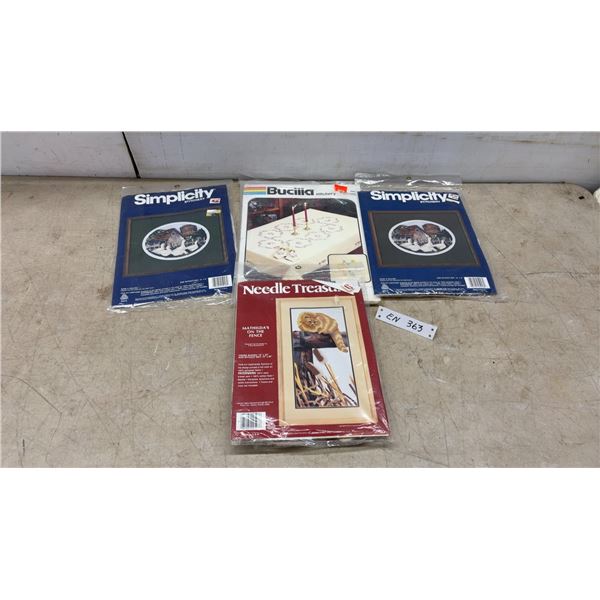 3 Simplicity Stitchery "Gone A Calling" and "Mathilda's On The Fence" Cross Stitch Kits, Bucilla