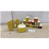 Image 1 : Tupperware 3 Yellow Tumblers, Spice Shakers and Storage container with lid