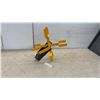 Image 1 : Cable Reel Stand and Spool Holder, Black and Yellow Metal Construction, Handle, Spring-Loaded Arms