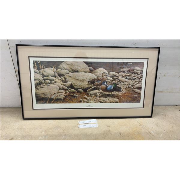Michael Dumas "Outflow" Print, Signed and Numbered 5209/5300, 1991, Framed and Matted, 16 × 30”