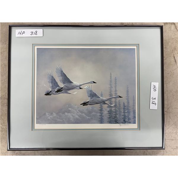 Kay Williams Framed Limited Edition Numbered Print 2535/2950 “Swans in Flight” 16 × 20”