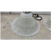 Image 5 : Lot of 3 Assorted Pendant Light Fixtures with Frosted Glass Shades, Brass and Brushed Nickel Caps