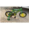 Image 7 : John Deere Heavy Duty Child's Bicycle with Training Wheels, Rear Rack, and Bell