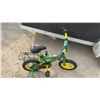 Image 8 : John Deere Heavy Duty Child's Bicycle with Training Wheels, Rear Rack, and Bell