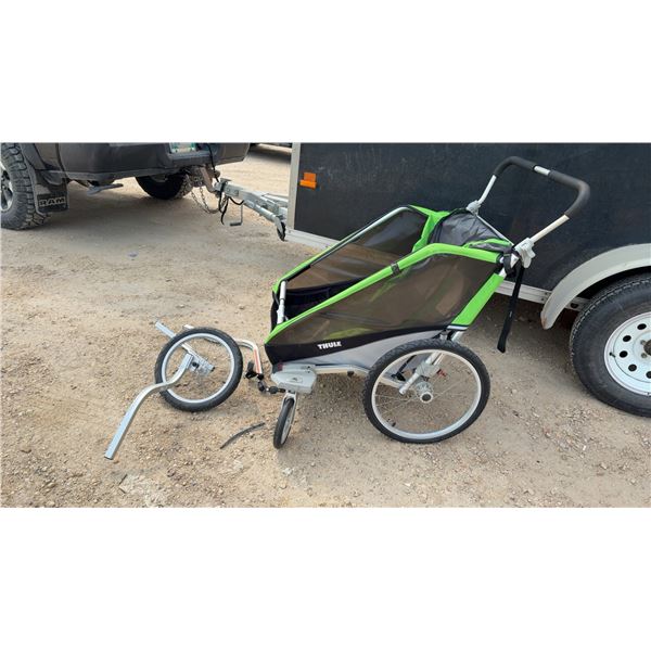 Thule Chariot Cross 2-Child Bike Trailer and Stroller, with Bike Attachment and Handlebar