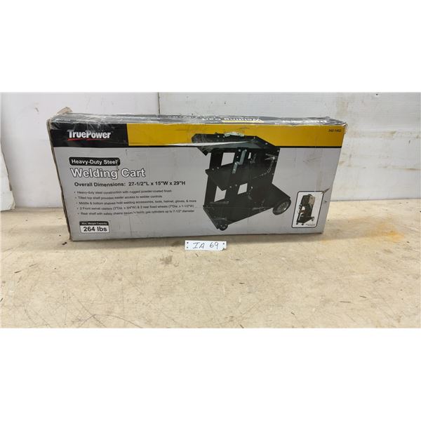 TruePower Heavy-Duty Steel Welding Cart, 27-1/2” L x 15” W x 29” H, 264 lbs Max. Capacity
