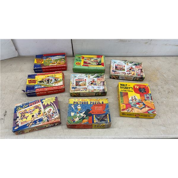 8 Vintage Mickey Mouse Puzzles (Pieces Missing in Each)