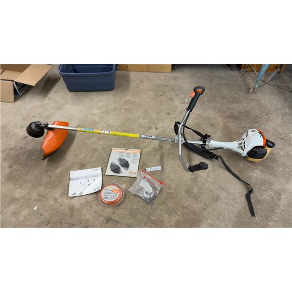 Stihl FS 55 Brush Cutter and Weed Eater with Blade, Trimmer Line, Attachments, Manual