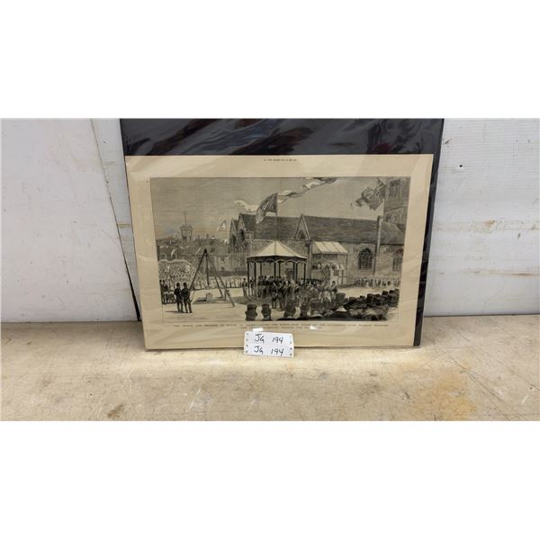 1880 Graphic Print, Prince and Princess of Wales at Truro Cathedral, 16 × 23”