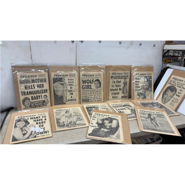 1960's National Enquirer Newspapers, "The World's Liveliest Paper", All 13 Packaged