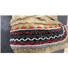 Image 4 : Vintage Cree Style Handcrafted Moccasins Heavily Beaded with Geometric Red, White, Black and Green