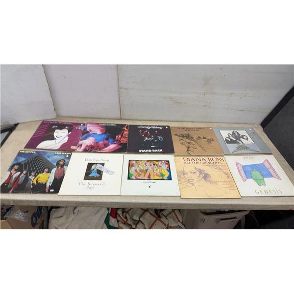 Ten Vinyl Records Including Duran Duran, Bob Dylan, Genesis, Diana Ross, Air Supply