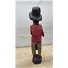 Image 3 : Carved Wood Figure of a Man 22” and Ty Beanie Baby "Millennium" Bear in Display Case
