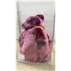 Image 7 : Carved Wood Figure of a Man 22” and Ty Beanie Baby "Millennium" Bear in Display Case