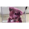 Image 8 : Carved Wood Figure of a Man 22” and Ty Beanie Baby "Millennium" Bear in Display Case