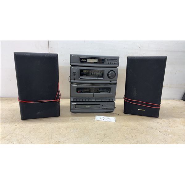 Panasonic SA-DH30 Compact Audio System with Tuner, Amplifier, Dual Cassette Deck, CD Player, and 2