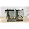 Image 11 : Two Exo Terra Glass Terrariums, with Screen Tops, Two Backgrounds, Two Water Dishes, and Decor