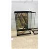 Image 6 : Two Exo Terra Glass Terrariums, with Screen Tops, Two Backgrounds, Two Water Dishes, and Decor