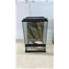 Image 7 : Two Exo Terra Glass Terrariums, with Screen Tops, Two Backgrounds, Two Water Dishes, and Decor