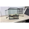 Image 4 : Exo Terra Glass Terrarium, Water Dish, Rock and Cactus, 18 1/2 × 17 1/2 × 17 1/2”