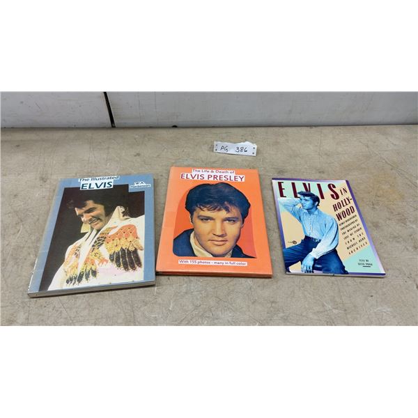 Three Elvis Presley Books: The Illustrated Elvis, The Life and Death of Elvis Presley, and Elvis