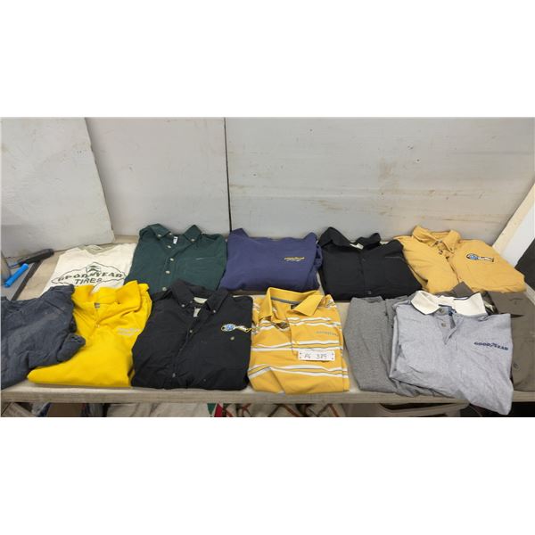 12 Goodyear Tire Casual Shirts, Polo Shirts, and Sweatshirts, Sz: L and XL