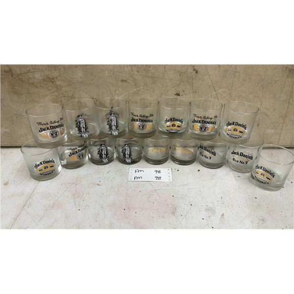 Jack Daniel's Whiskey Glasses: (16) Assorted Old No. 7 and Tennessee Whiskey Rocks Glasses