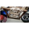Image 5 : Antique Wooden Floor Loom with Warp Threads and Partially Woven Textile on Beam old primitive