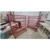 Image 1 : Red Mobile Multi-Tiered Wire Retail Display Rack With Angled Shelves 58”×48”×18” seller used for